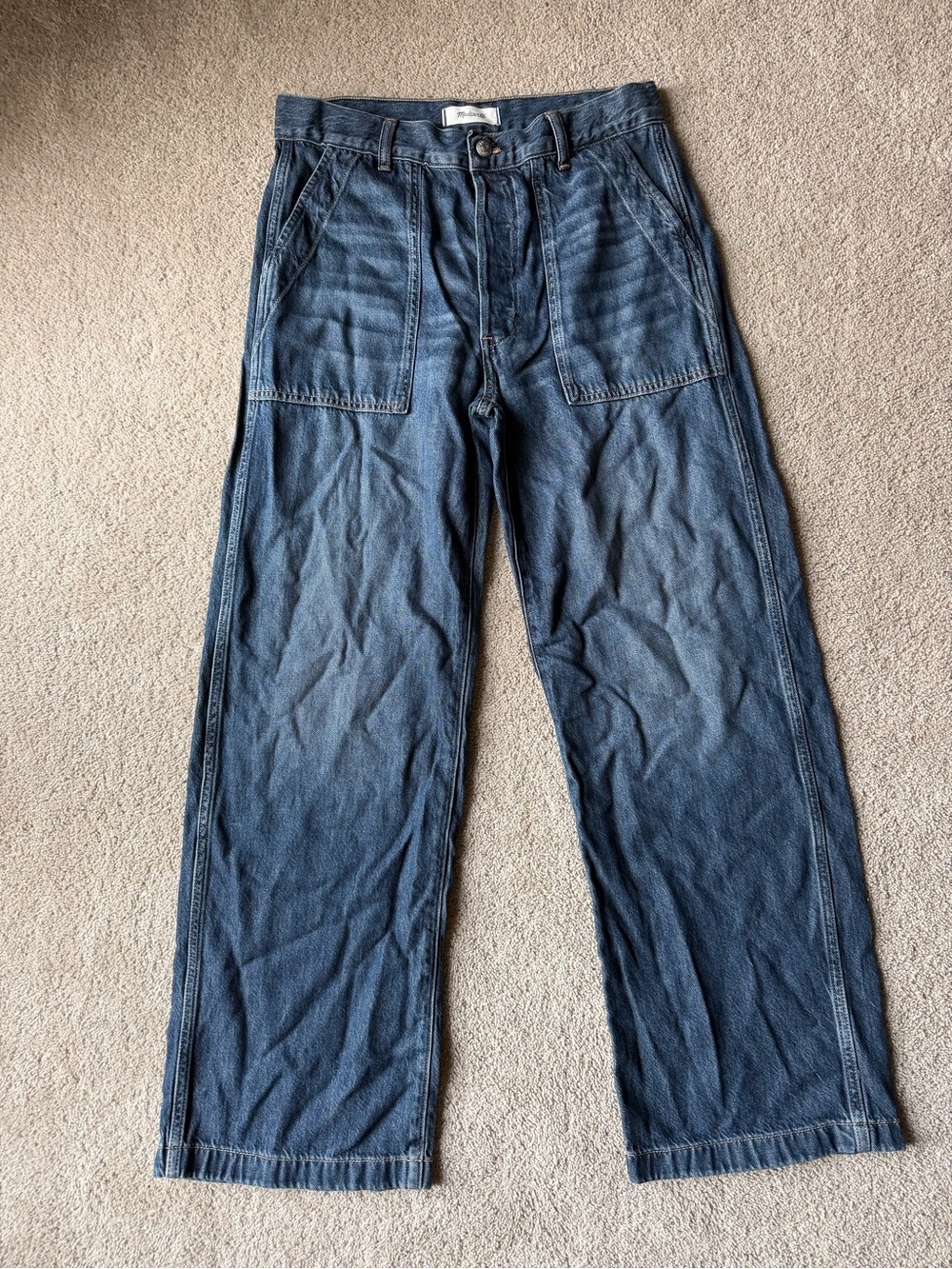 Madewell Straight-Leg Denim Jeans in Medium Blue - Picture 3 of 8